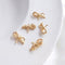 4pcs bow tie cz pave swan charm, bow crystal pendant, Inlaid zircon bracelet pendant, DIY Jewelry Making