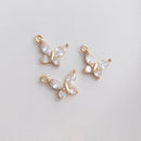 10pcs Big butterfly 22*19mm CZ Pave Charm, Zircon butterfly Connector, Zircon Jewelry Making, Material Craft Supplies