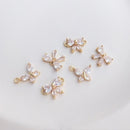 10pcs Big butterfly 22*19mm CZ Pave Charm, Zircon butterfly Connector, Zircon Jewelry Making, Material Craft Supplies