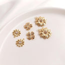 4pcs daisy flower cz pave charm pendant, four-leaf clover flower pendant, DIY Jewelry Making
