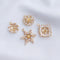 10pcs flower pearl trays, pearl settings, CZ Pave Charm, CZ Zircon snowflake Pendant Charm, Jewelry Making