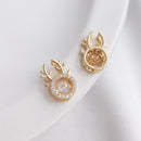 10pcs Heart CZ Pave Charm, CZ Zircon deer Pendant Charm, Jewelry Making, Material Craft Supplies