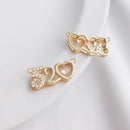 10pcs Heart CZ Pave Charm, CZ Zircon deer Pendant Charm, Jewelry Making, Material Craft Supplies