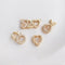 10pcs Heart CZ Pave Charm, CZ Zircon deer Pendant Charm, Jewelry Making, Material Craft Supplies
