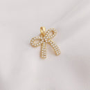 4pcs CZ Pave bow tie pendant, bow tie Charm, 20X19.5mm Zircon Jewelry Making, Material Craft Supplies, Nickel free