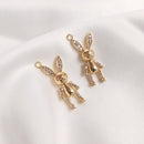 4pcs cute bunny CZ Pave Charm Pendant, bunny Zircon Connector Pendant, Jewelry Making, Zircon Material Craft Supplies