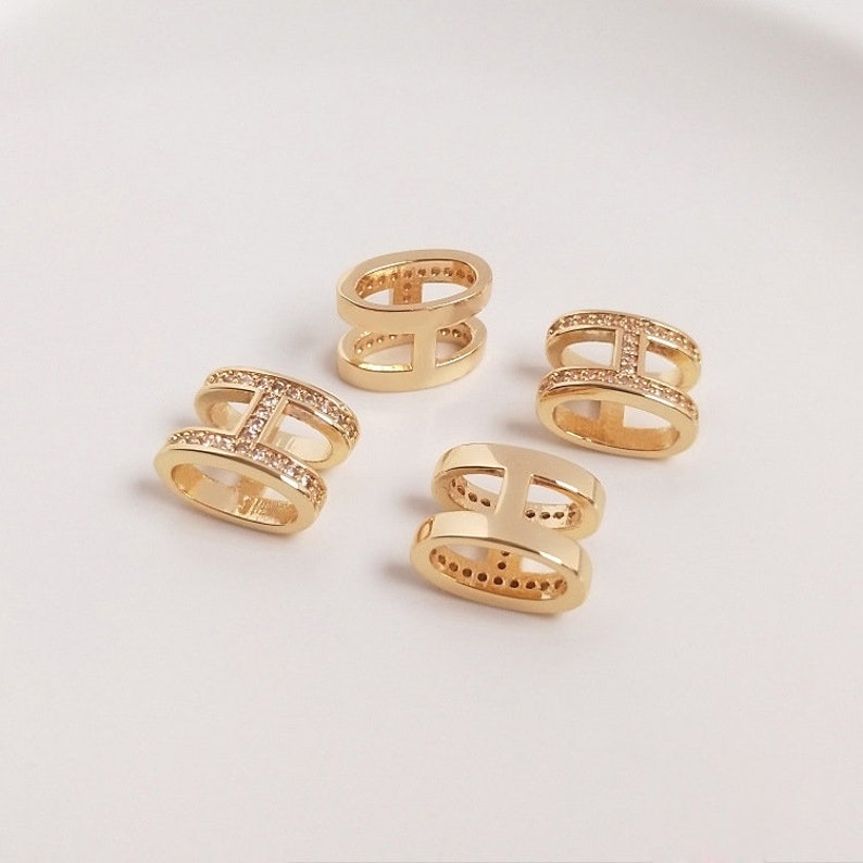10pcs H-shaped Charm Pendant, Separator Zircon Pendant, Jewelry Making, Zircon Material Craft Supplies