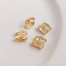 10pcs H-shaped Charm Pendant, Separator Zircon Pendant, Jewelry Making, Zircon Material Craft Supplies