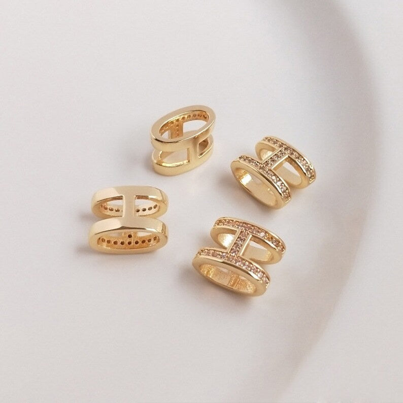 10pcs H-shaped Charm Pendant, Separator Zircon Pendant, Jewelry Making, Zircon Material Craft Supplies