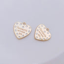 4pcs English alphabet CZ Pave pendant Charm, Heart crown, Zircon Jewelry Making, Nickel free