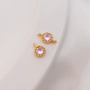 10pcs round Glass Zircon Pendant Charm, CZ Pave Connector Pendant, Earrings, necklaces, bracelets, handmade semi-finished materials