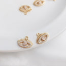 10pcs Eye Zircon Pendant Charm, Eye CZ Pave Connector Pendant, Earrings, necklaces, bracelets, handmade semi-finished materials