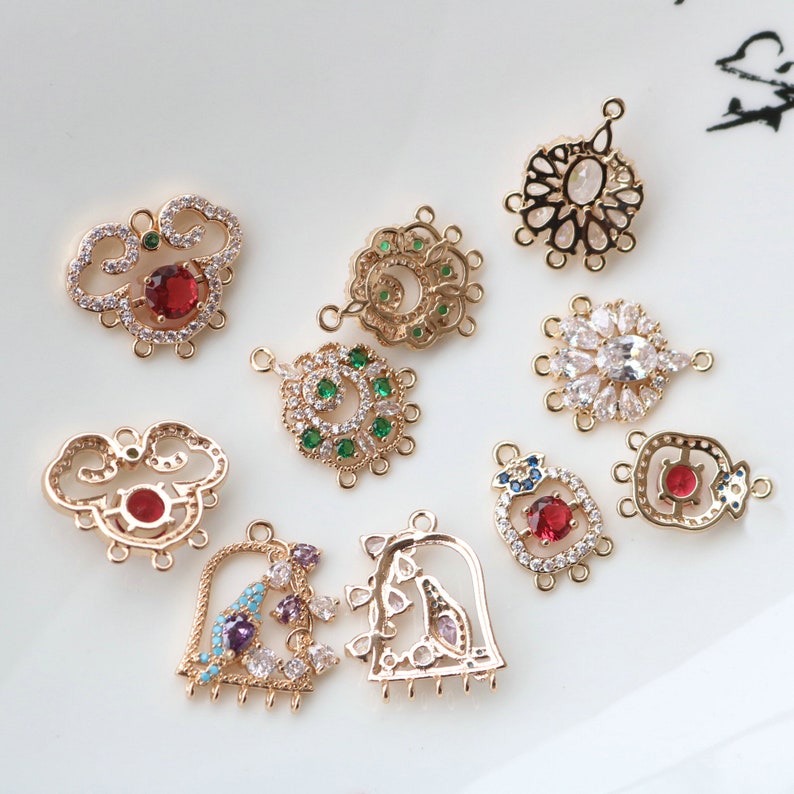 4pcs CZ Pave butterfly Charm Pendant, Zircon butterfly Connector, Jewelry Making, Material Craft Supplies