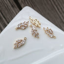 10pcs Leaves CZ Pave Charm , Zircon Leaves Pendant, Jewelry Making, DIY earrings necklace pendant Jewelry Making