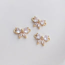 10pcs Big butterfly 22*19mm CZ Pave Charm, Zircon butterfly Connector, Zircon Jewelry Making, Material Craft Supplies