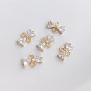 10pcs bow CZ Pave Charm, bow Zircon Connector, Zircon Jewelry Making, Material Craft Supplies
