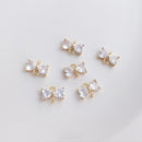 10pcs bow CZ Pave Charm, bow Zircon Connector, Zircon Jewelry Making, Material Craft Supplies