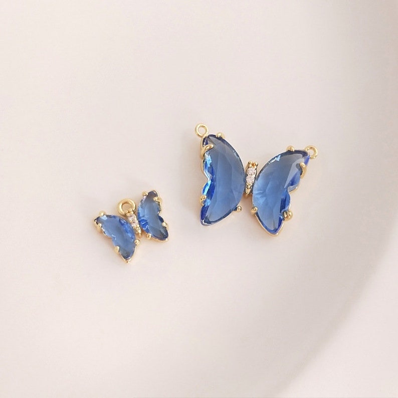 10pcs Butterfly CZ Pave leaf Charm, Butterfly Zircon Pendant, Butterfly Charm, DIY Earring makings