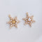 10pcs flower pearl trays, pearl settings, CZ Pave Charm, CZ Zircon snowflake Pendant Charm, Jewelry Making