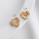 10pcs Heart CZ Pave Charm, CZ Zircon deer Pendant Charm, Jewelry Making, Material Craft Supplies
