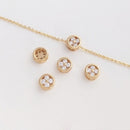 10pcs spacers clover CZ Pave Charm, four-leaf clover CZ Zircon Pendant Charm, Jewelry Making, Material Craft Supplies