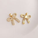 4pcs CZ Pave bow tie pendant, bow tie Charm, 20X19.5mm Zircon Jewelry Making, Material Craft Supplies, Nickel free