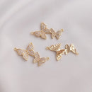 4pcs CZ Pave butterfly Charm Pendant, Zircon butterfly Connector, Jewelry Making, Material Craft Supplies