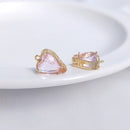 10pcs Heart Crystal Glass CZ Pave long Heart Pendant, Zircon Pendant, Jewelry Making, Heart Zircon Material Craft Supplies Heart