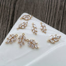 10pcs Leaves CZ Pave Charm , Zircon Leaves Pendant, Jewelry Making, DIY earrings necklace pendant Jewelry Making