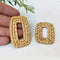 4pcs Natural Rattan Wood Earring Hoops, Rectangle Wooden Charms Handwoven Circle Findings Woven Boho Jewelry Making Blanks