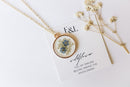 Forget-Me-Not and Queen Anne's Lace Pressed Wildflower Necklace | Resin Necklace | Dried Wildflowers | Mother's Day Gift | Real Flower