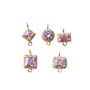 10pcs round, rectangular, square CZ Pave Charm, CZ Zircon Connector Pendant Charm, Jewelry Making, Material Craft Supplies