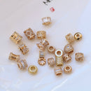 10pcs CZ Pave Hole Beads Pendant Charms, Zircon Base/ Pendant/ Charm/ Earring Link/ Hole Beads, Geometric Findings,Jewelry Supplies