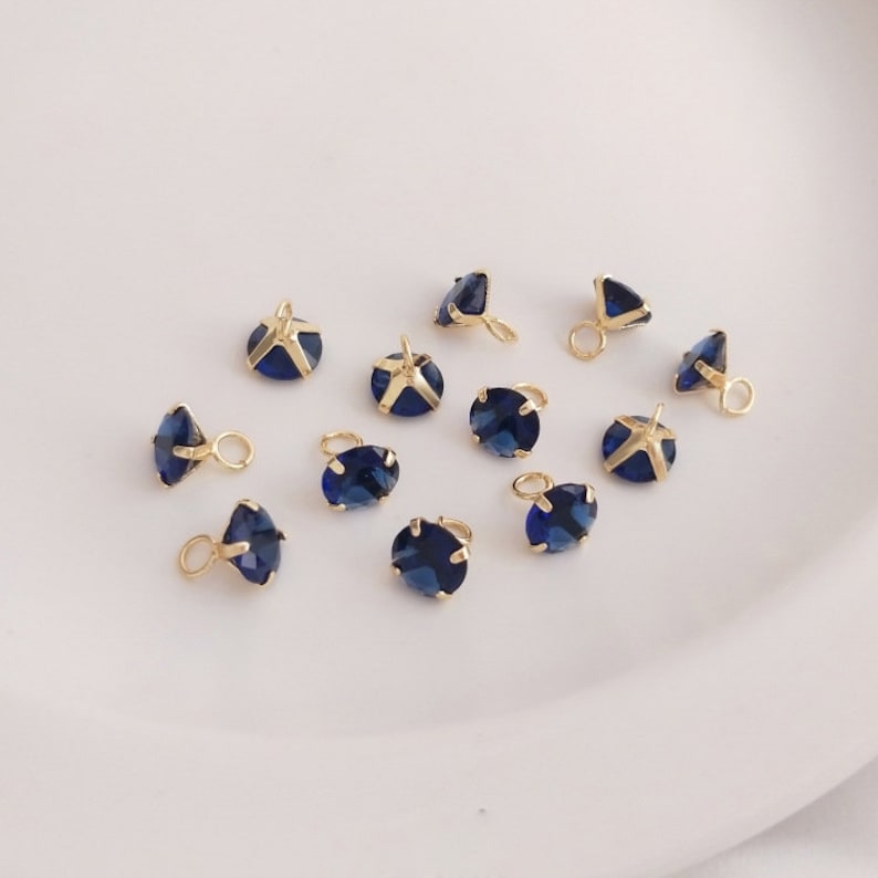 10pcs CZ Pave Charm, 7mm Zircon Pendant Charm, DIY Jewelry Making, Material Craft Supplies