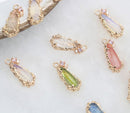 10pcs teardrop CZ Pave Charm, zircon Charm Pendant, crystal Pave Charm, Jewelry Making Supplies