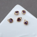 10pcs heart Glass Charm Pendant, 5mm CZ Pave Charm, heart Zircon ball Pendant, 15*22mm Jewelry Making, Material Craft Supplies
