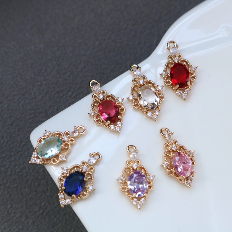 10pcs Arrow teardrop CZ zircon Charm pendant, 12x20mm Zircon pendant Charm CZ Pave Pendant Charm, DIY Connector Jewelry Making