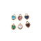 10pcs heart Glass Charm Pendant, 5mm CZ Pave Charm, heart Zircon ball Pendant, 15*22mm Jewelry Making, Material Craft Supplies