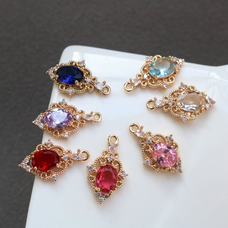 10pcs Arrow teardrop CZ zircon Charm pendant, 12x20mm Zircon pendant Charm CZ Pave Pendant Charm, DIY Connector Jewelry Making