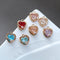10pcs heart Glass Charm Pendant, 5mm CZ Pave Charm, heart Zircon ball Pendant, 15*22mm Jewelry Making, Material Craft Supplies