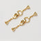 2set,Real Gold Bowknot Toggle Clasp, Clasp Set, Large Clasp , Easy Close Clasp Connector for Bracelet/Necklace, Jewellery Clasps