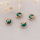 10pcs Gold Plated Planet Charm Pendant Glass Planet Charm