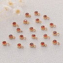 Preferential !!! 10pcs Gold Plated Zircon Charm,Gold Initial Charm,Tiny cz Pendant,cz Pave Charm, Red, Wholesale