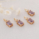 10pcs Gold Plated Zircon Charm,Gold Initial Charm,Tiny cz Pendant,cz Pave Charm, Clear, Wholesale