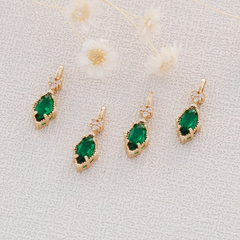 10pcs Gold Plated Zircon Charm,Gold Initial Charm,Tiny cz Pendant,cz Pave Charm, Clear, Wholesale