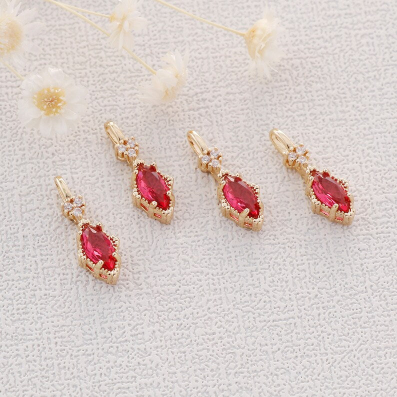 10pcs Gold Plated Zircon Charm,Gold Initial Charm,Tiny cz Pendant,cz Pave Charm, Clear, Wholesale