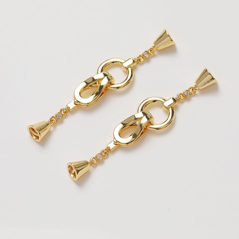 2set,Real Gold Bowknot Toggle Clasp, Clasp Set, Large Clasp , Easy Close Clasp Connector for Bracelet/Necklace, Jewellery Clasps