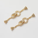 2set,Real Gold Bowknot Toggle Clasp, Clasp Set, Large Clasp , Easy Close Clasp Connector for Bracelet/Necklace, Jewellery Clasps