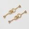 2set,Real Gold Bowknot Toggle Clasp, Clasp Set, Large Clasp , Easy Close Clasp Connector for Bracelet/Necklace, Jewellery Clasps