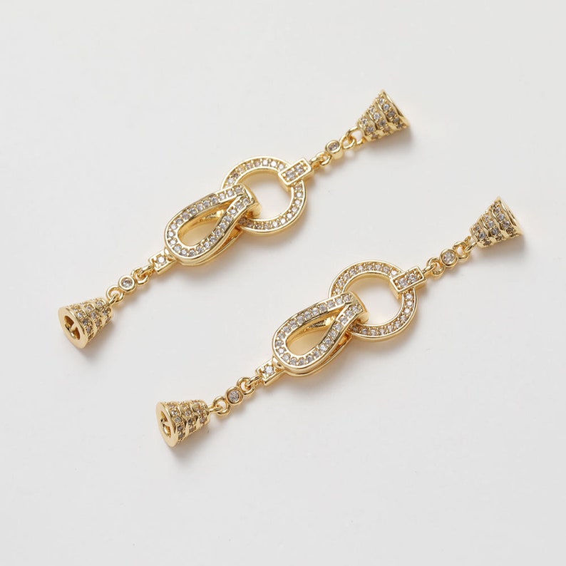 2set,Real Gold Bowknot Toggle Clasp, Clasp Set, Large Clasp , Easy Close Clasp Connector for Bracelet/Necklace, Jewellery Clasps